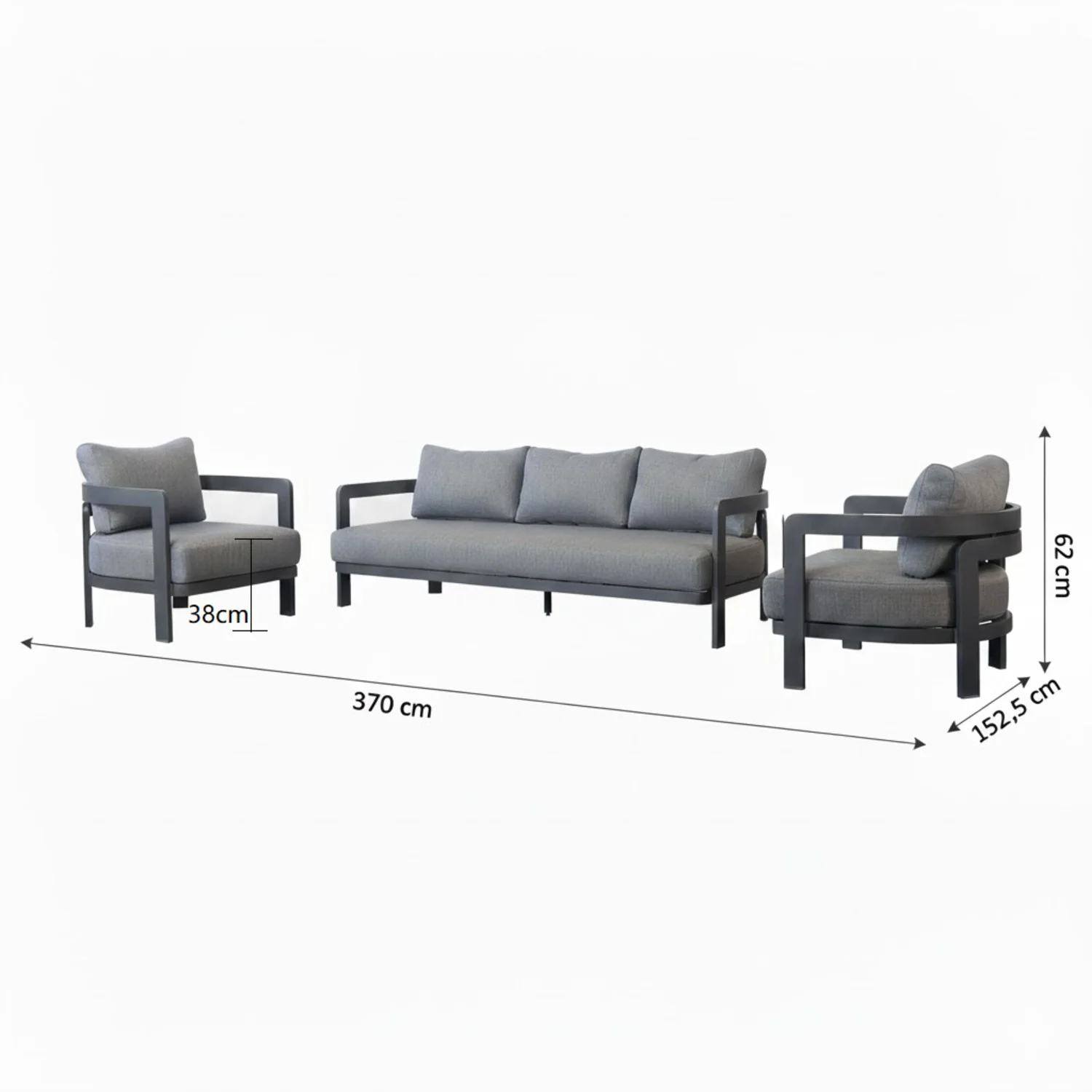 Tampa 5 Seater Aluminium Outdoor Lounge - Image 17