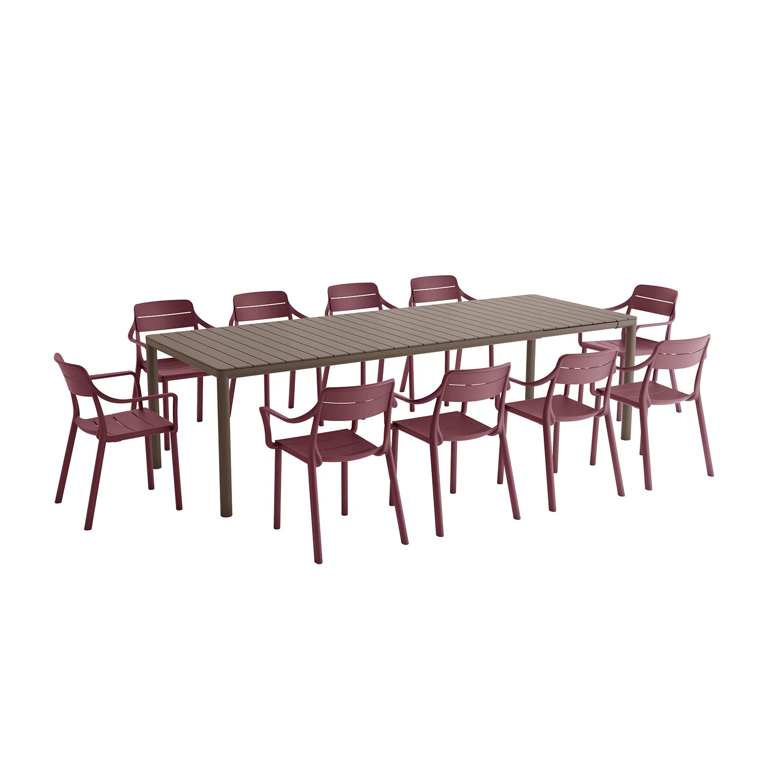 Nardi Tevere 211 CM Table Cassia Armchair Outdoor Dining Setting - Image 6