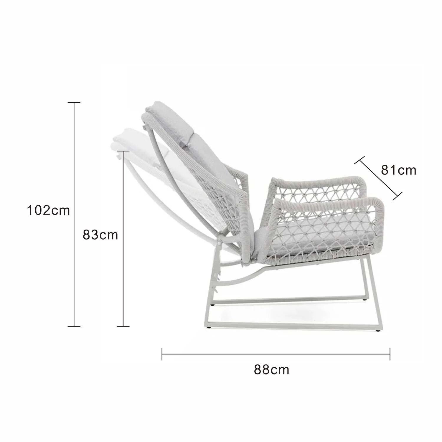 Torino Outdoor Rope Recliner Leisure Chair - Image 8