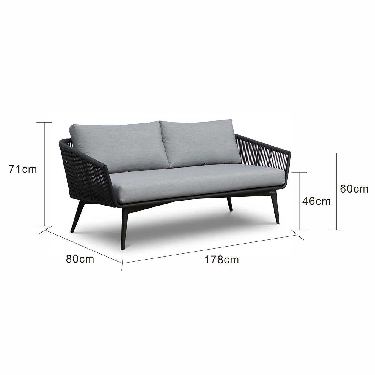 Truro 3 Seater Outdoor Rope Lounge - Image 10