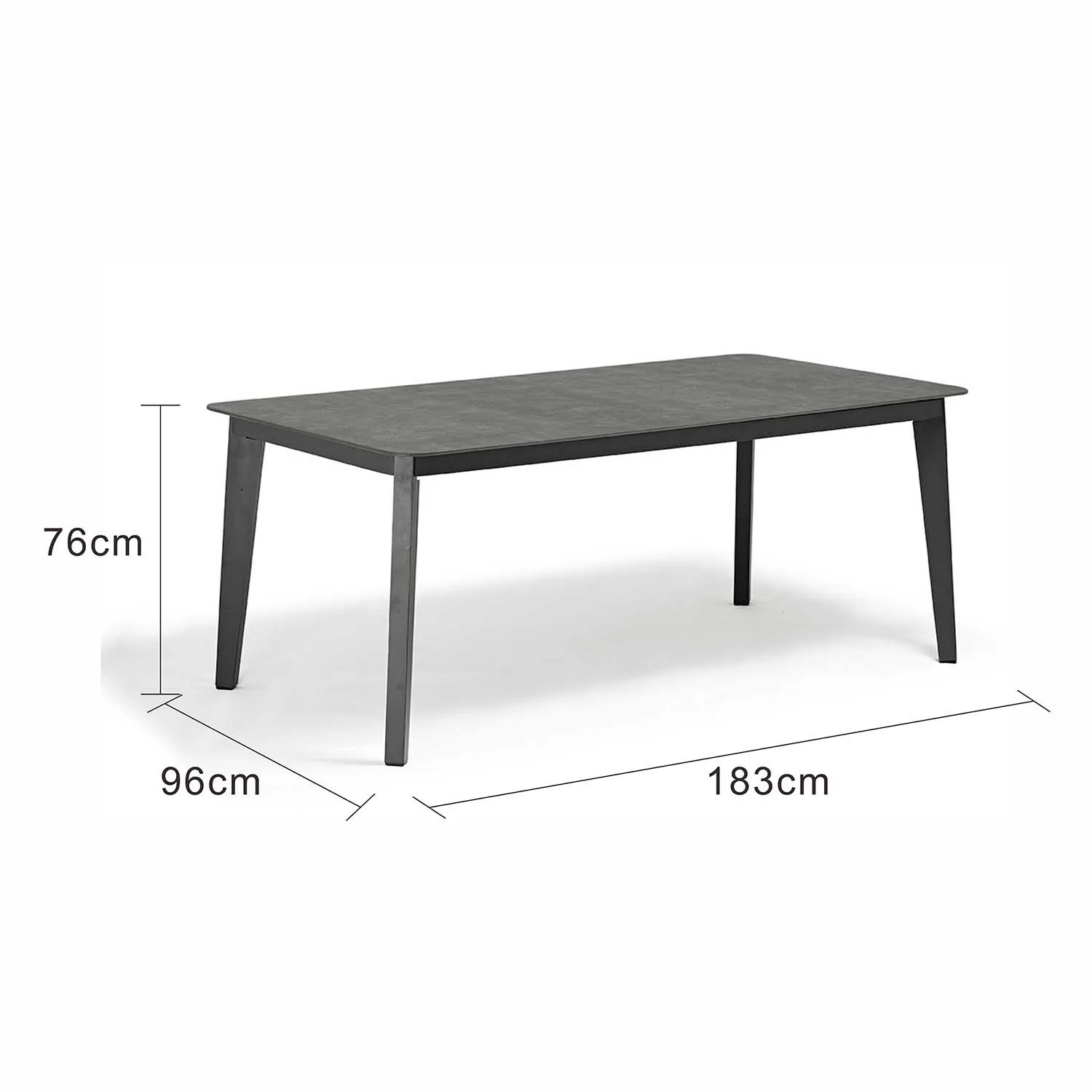 Truro Outdoor Aluminum Dining Table with Ceramic Glass Top 183 cm - Image 5