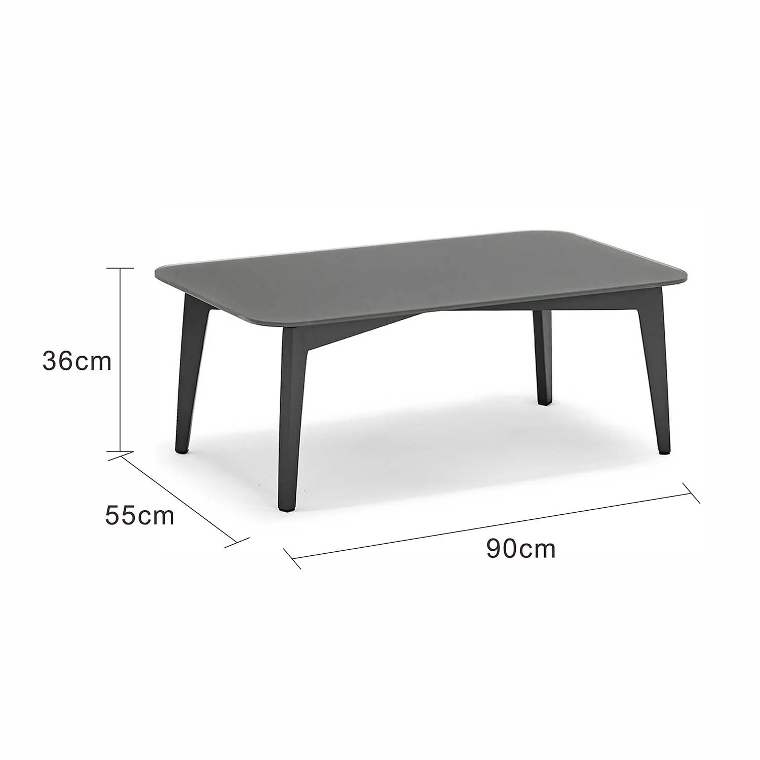 Truro Outdoor Coffee Table with Glass Top 90 cm - Image 4