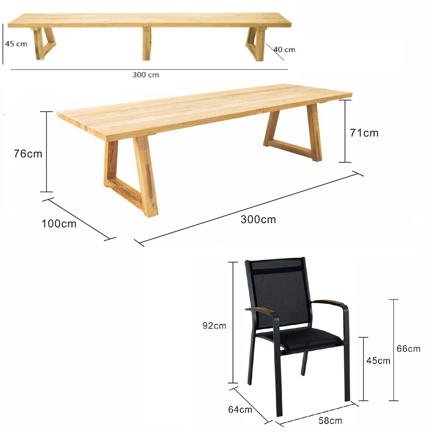 Valley 300 cm Table Cosmo Chair Outdoor Dining Setting - Image 3