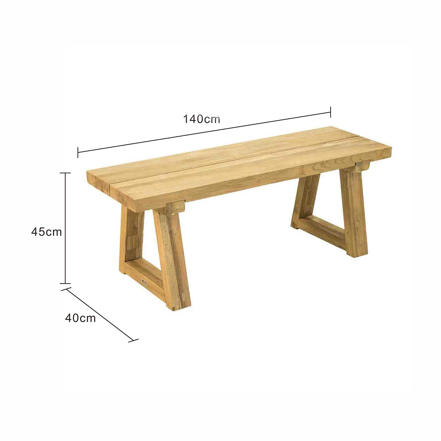Valley Outdoor Recycled Teak Bench 140 cm - Image 5