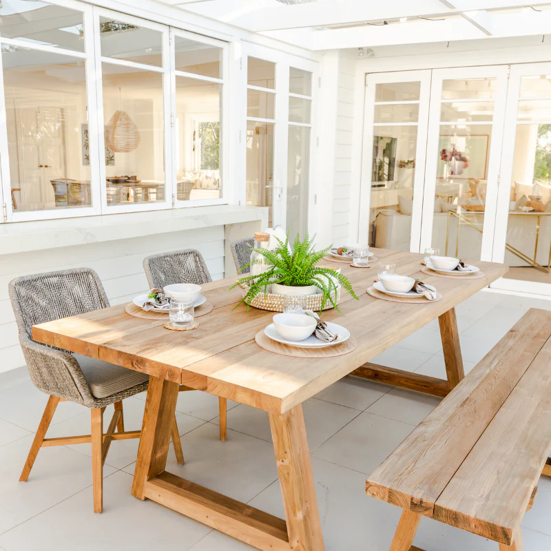 Valley Outdoor Recycled Teak Bench 200 cm - Image 2