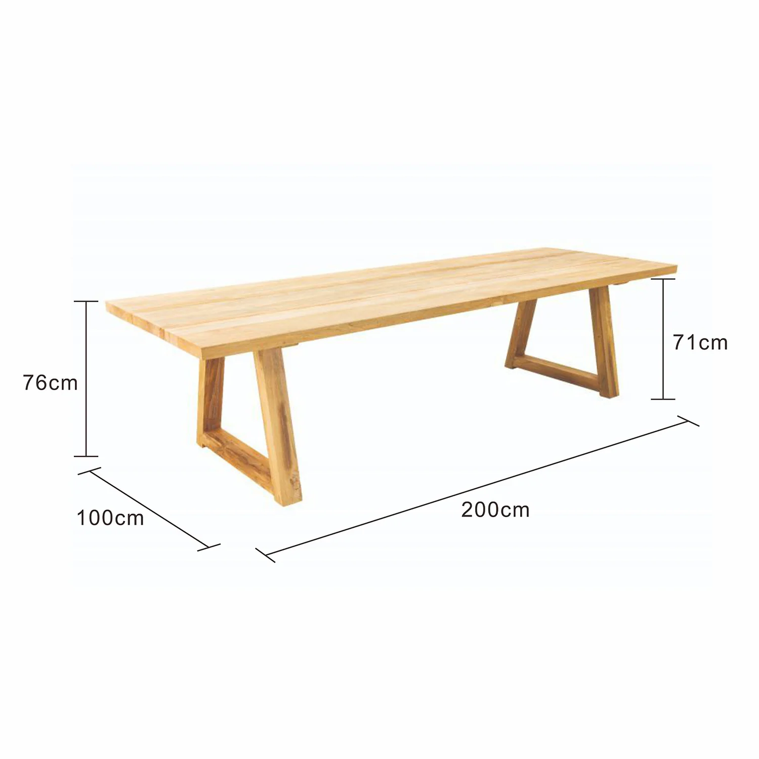 Valley Outdoor Recycled Teak Dining Table 200 cm - Image 4