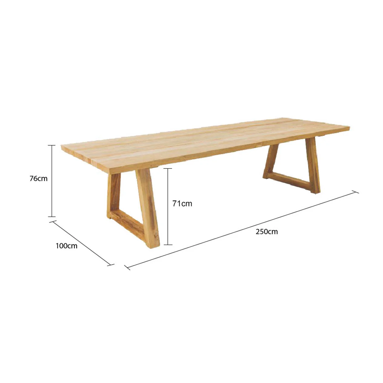 Valley Outdoor Recycled Teak Dining Table 250 cm - Image 6