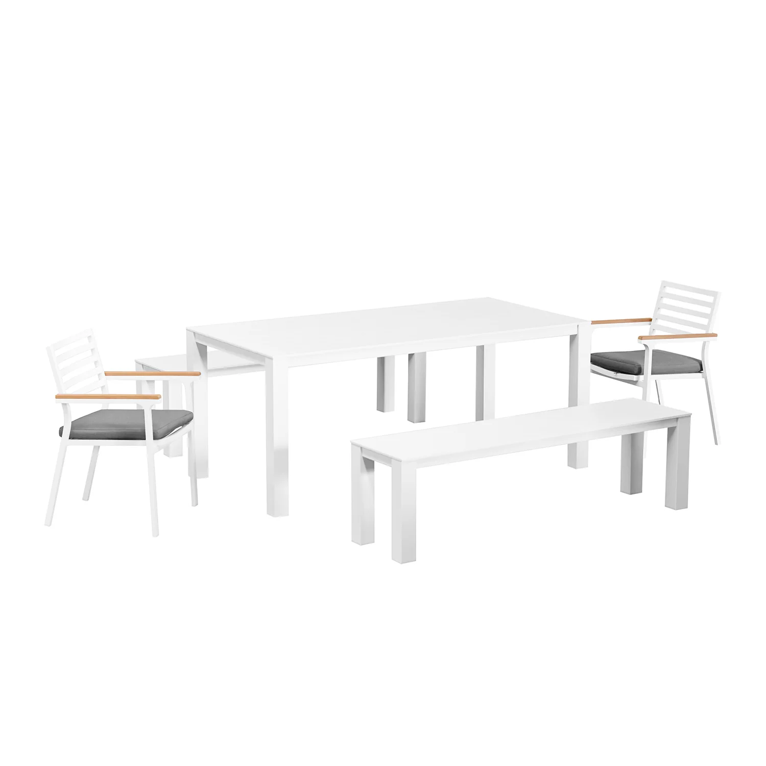 Vernon 160 cm Table Vernon 140 cm Bench and Lotus Chair Outdoor Dining Setting - Image 3