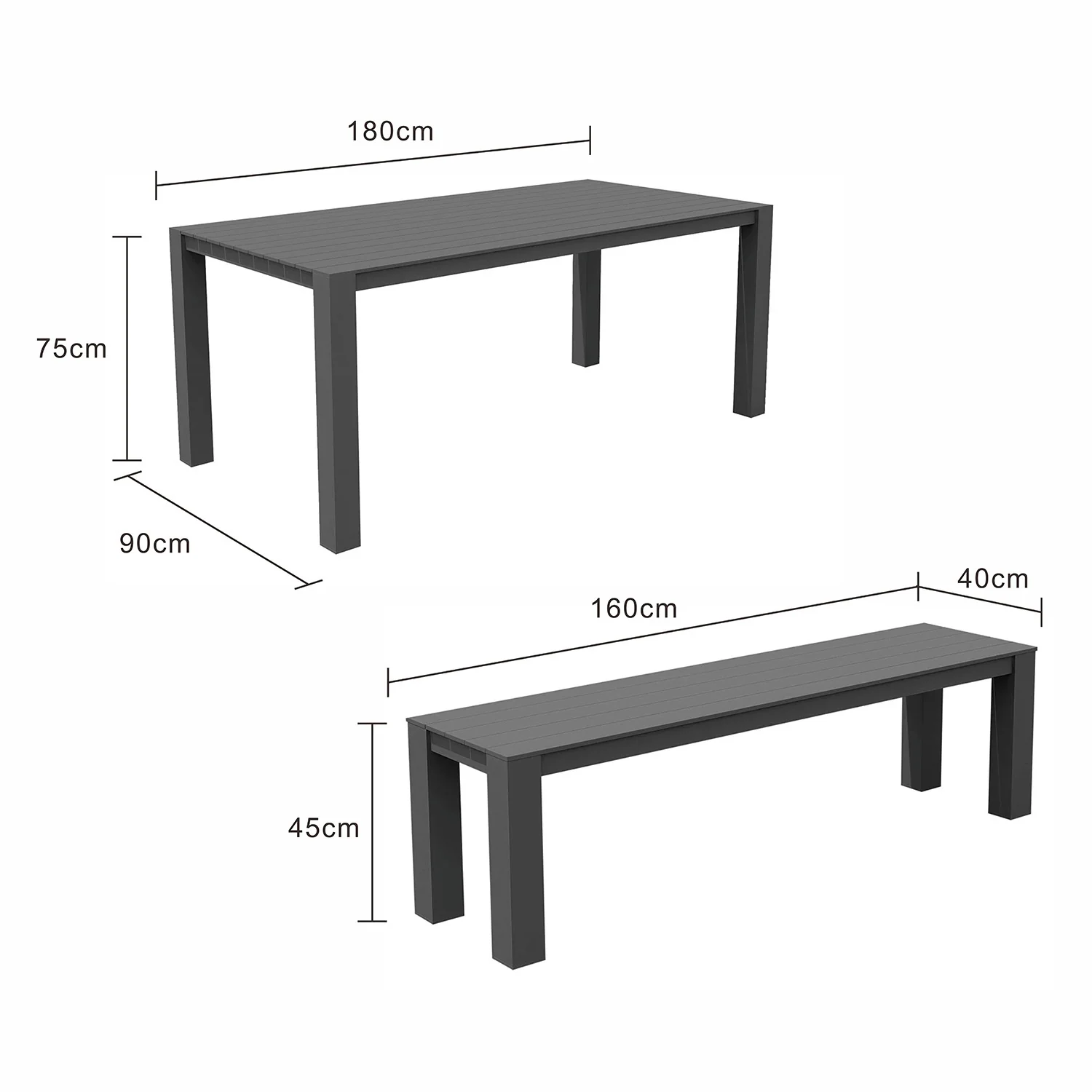 Vernon 180 cm Table Vernon 160 cm Bench Outdoor Dining Setting - Image 18
