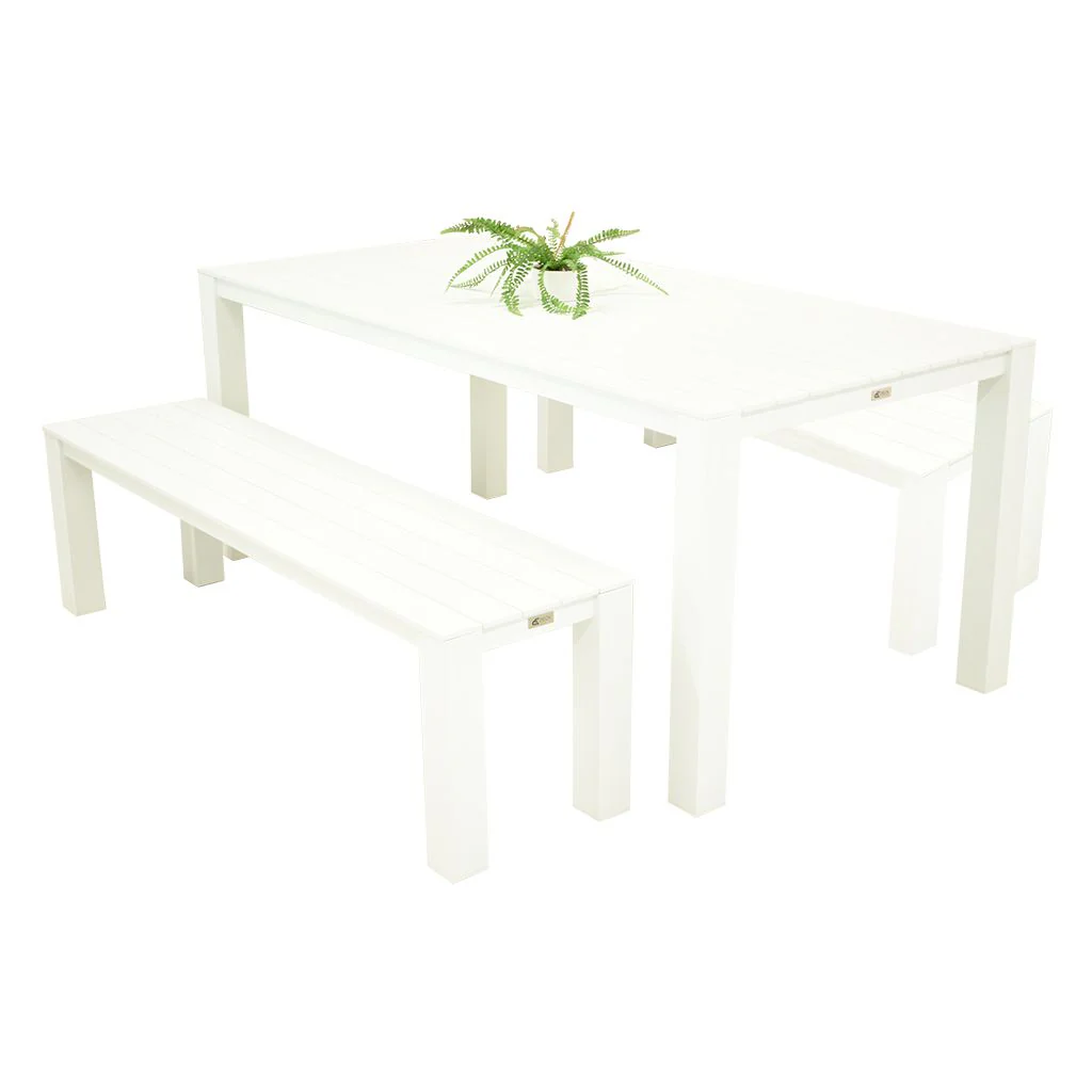 Vernon 180 cm Table Vernon 160 cm Bench Outdoor Dining Setting - Image 4
