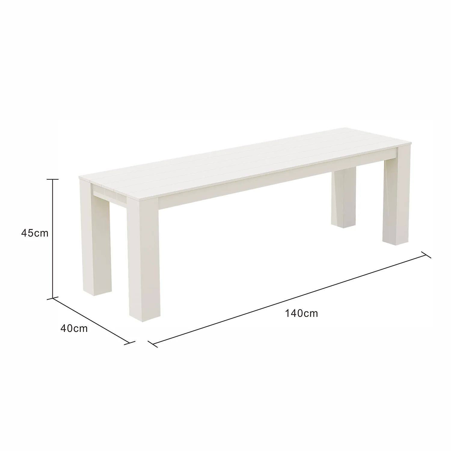 Vernon Aluminium Outdoor Bench 140 cm - Image 6