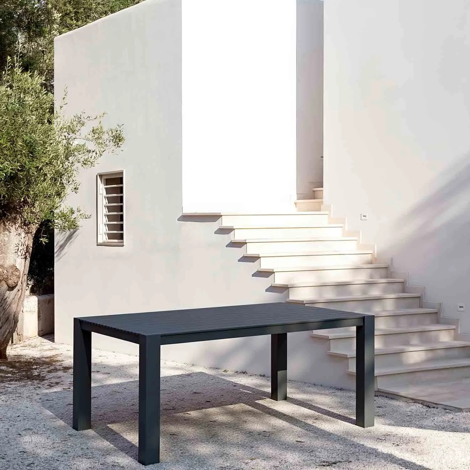 Vernon Aluminium Outdoor Dining Table 160 cm - Image 2