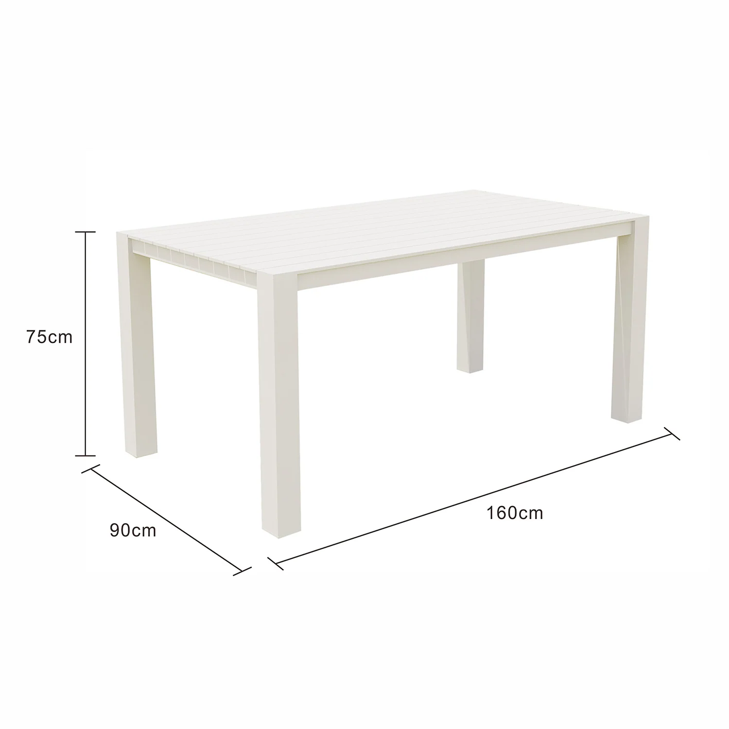 Vernon Aluminium Outdoor Dining Table 160 cm - Image 8
