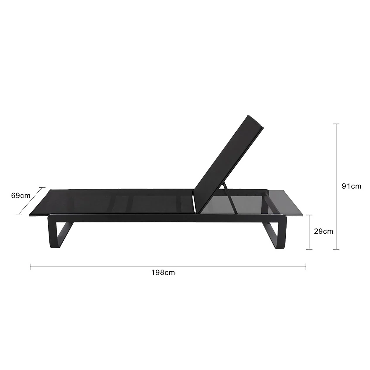 Verona Outdoor Aluminium Sun Lounger - Image 13
