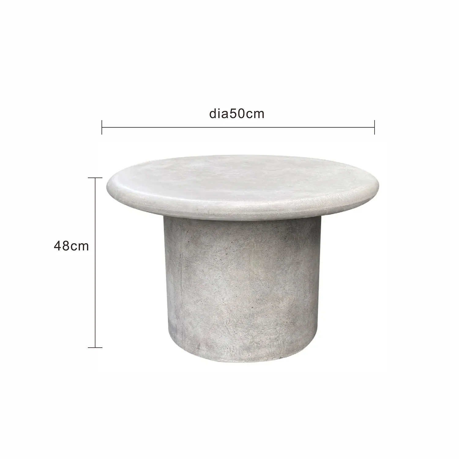Worcester Concrete Outdoor Coffee Table 50 cm - Image 3