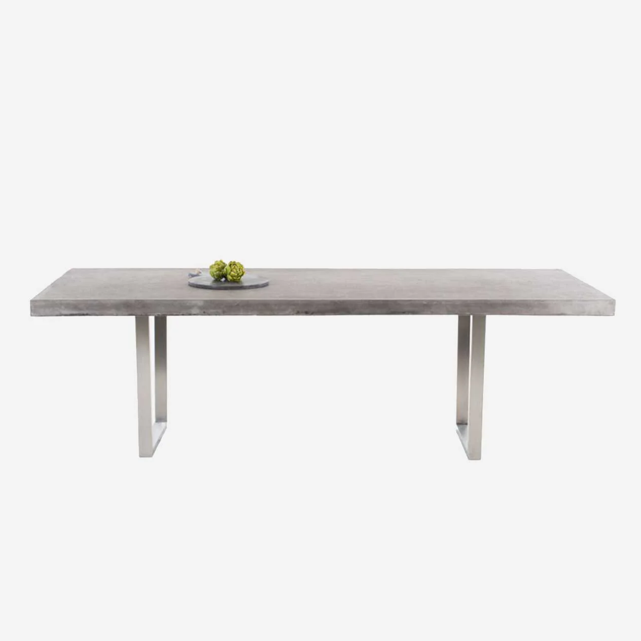 Zen Outdoor Concrete Dining Table With Stainless Steel U Shape Leg 240 cm - Image 3