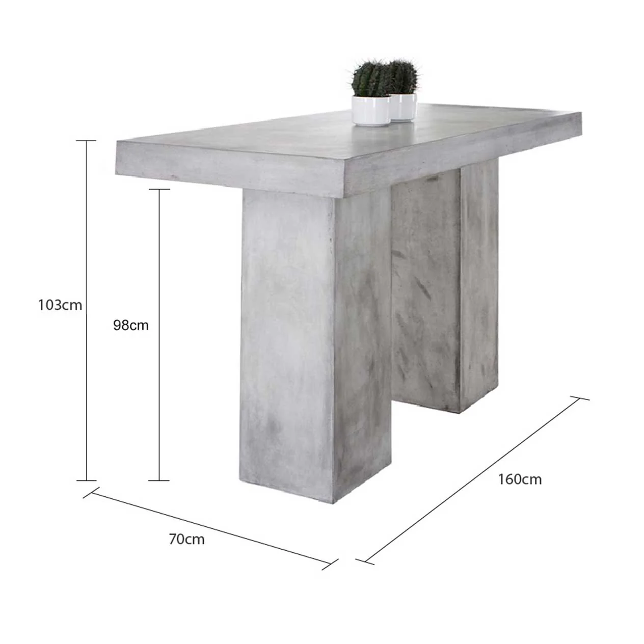 Zen Outdoor Concrete Bar Table 160 cm - Image 5