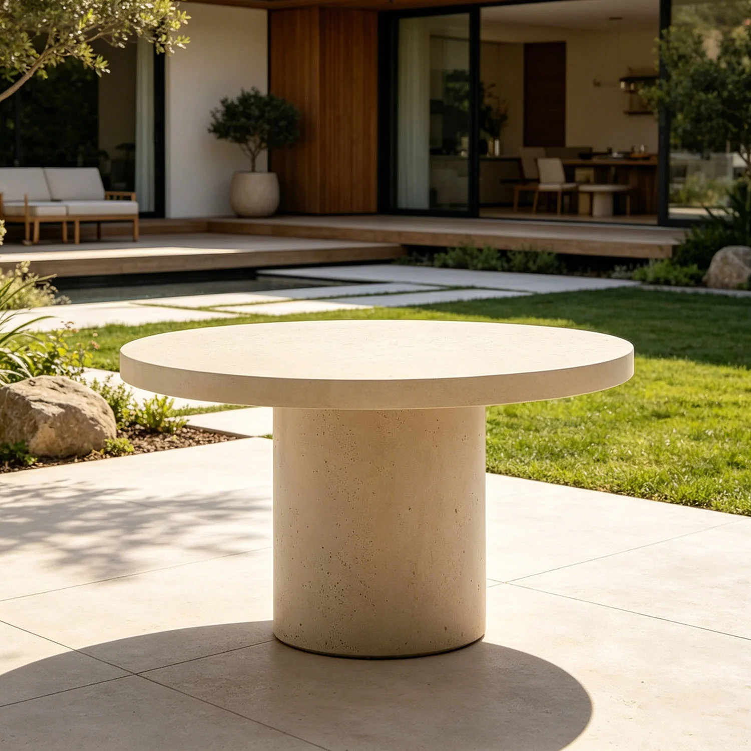 Zen Outdoor Concrete Round Dining Table 120 cm - Image 10