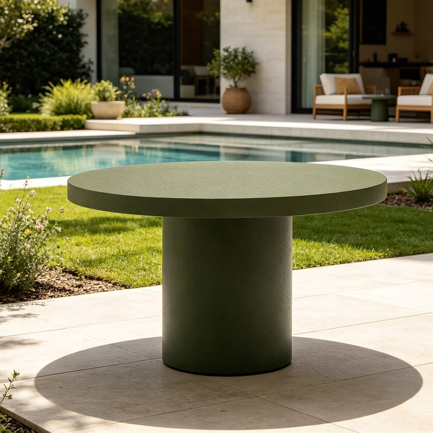 Zen Outdoor Concrete Round Dining Table 120 cm - Image 11