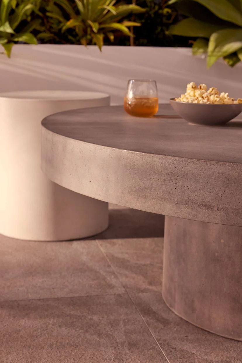 Zen Round Outdoor Concrete Round Coffee Table 90 cm - Image 4