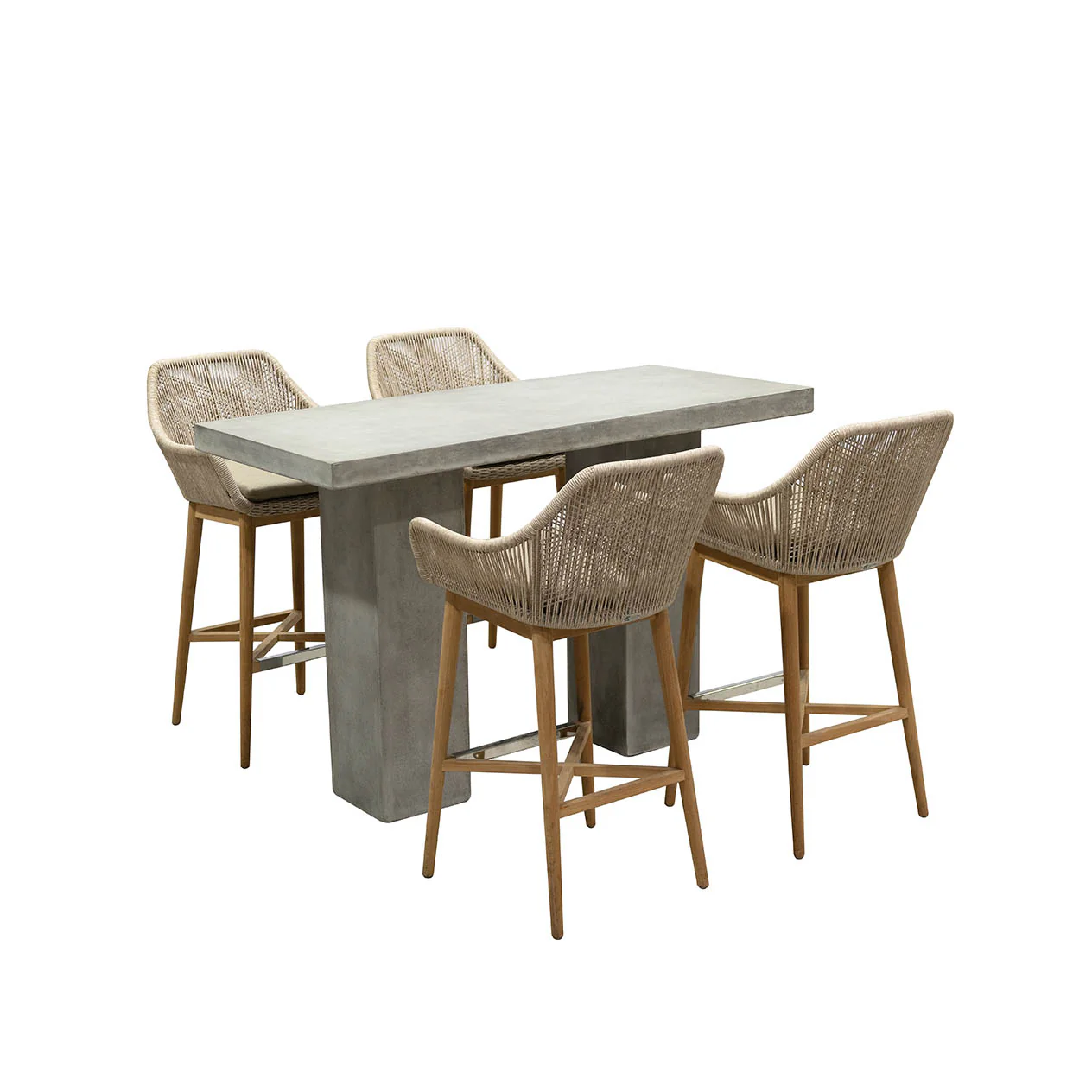 Zen Table String Stool Outdoor Bar Setting - Image 2